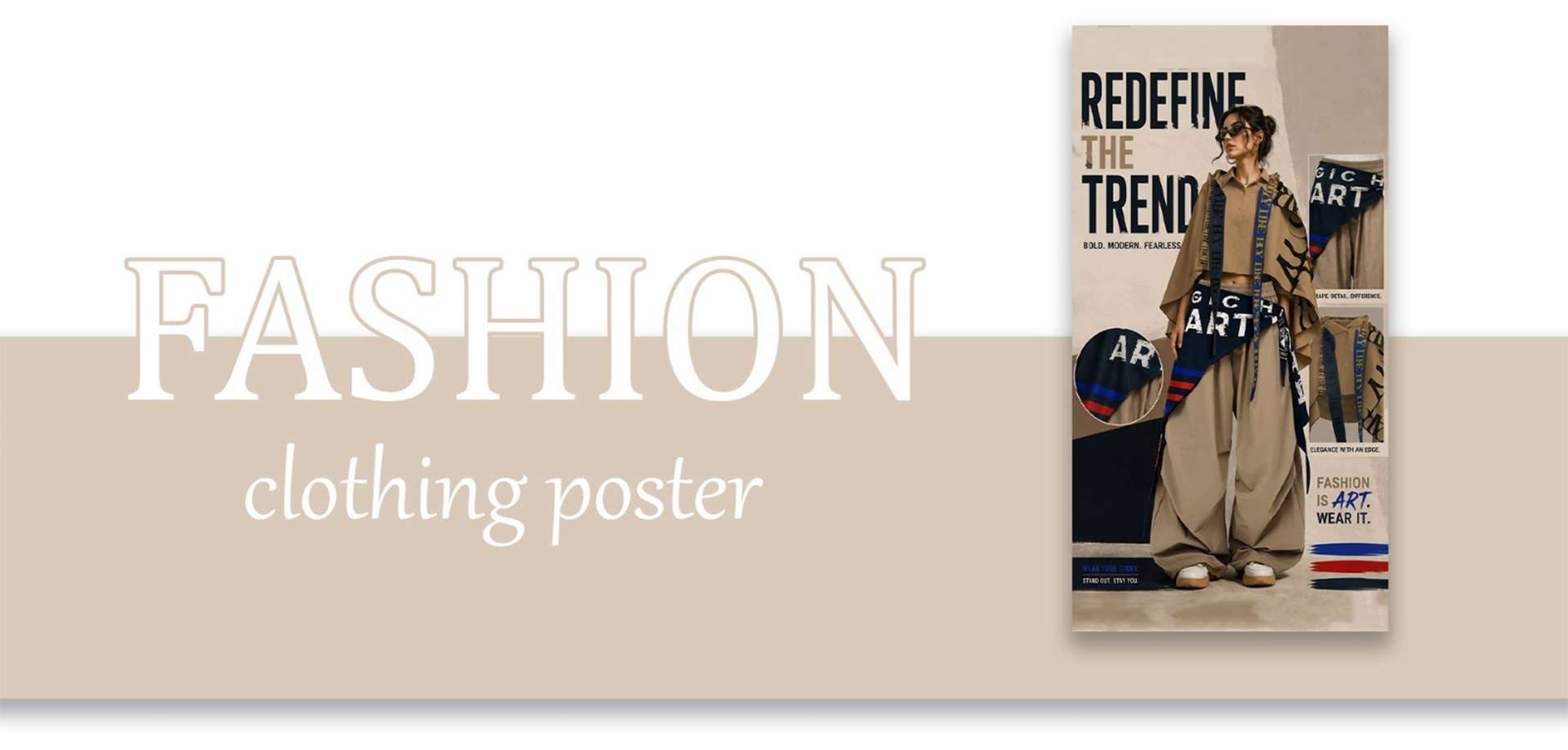 Redefine the Trend fashion clothing poster
