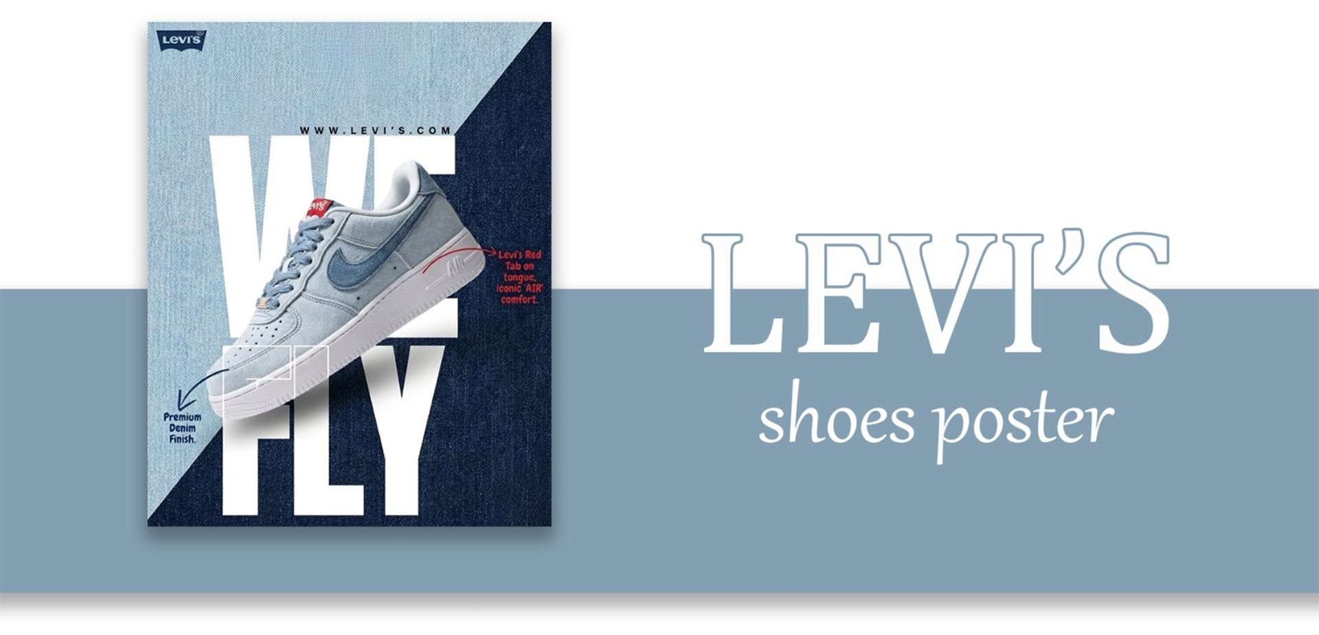 Levi's We Fly denim shoes poster